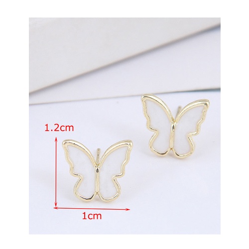 LRC Anting Tusuk Fashion Gold Color Butterfly Earrings A63247