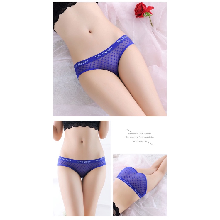 Celana Dalam Brief Wanita Renda transparan Sexy Low Waist Celana 3C158