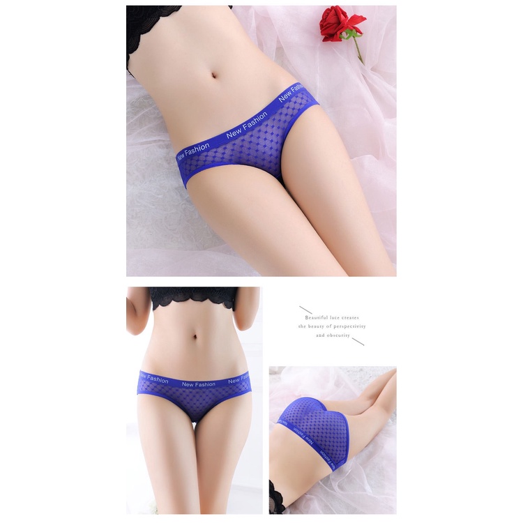 Celana Dalam Brief Wanita Renda transparan Sexy Low Waist Celana 3C158