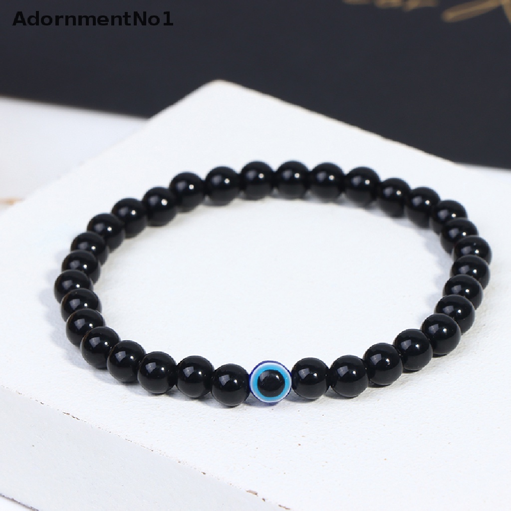 (AdornmentNo1) Gelang Tangan Manik-Manik Batu Alam Motif Mata Iblis Turki Untuk Pria / Wanita / Yoga