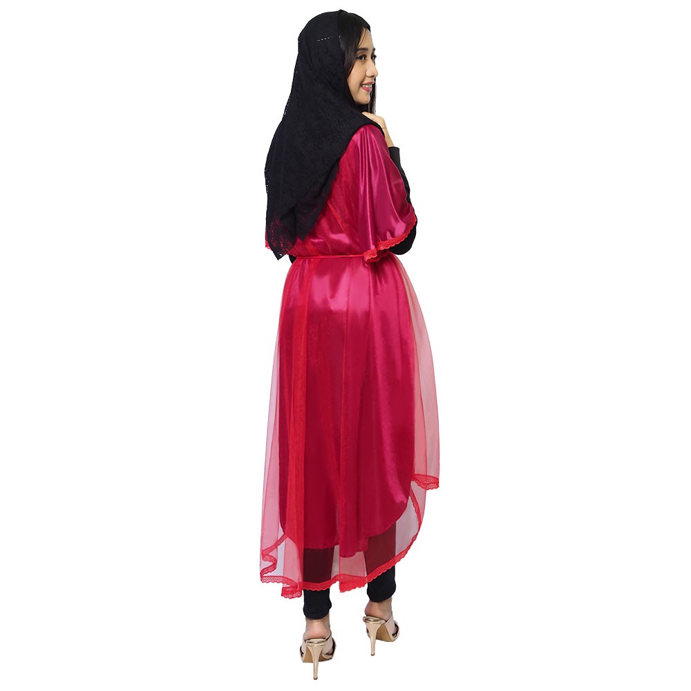 FOLVA tunik baju muslim lebaran satin 1135RGM merah all size