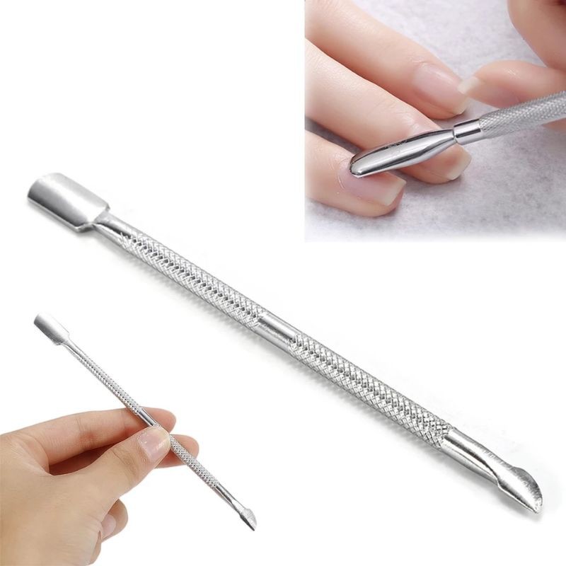 Cuticle Pusher Alat Pendorong Kutikula Stainless Steel Meni Pedi Kikir Kuku Nail Art