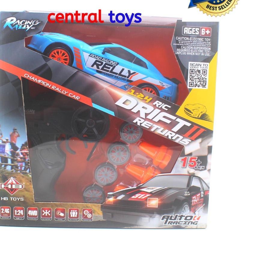 3BB♣ Huangbo rc drift mini SC24A08 1:24 2.4ghz 4wd LED mainan mobil remot Bagus Dipakai