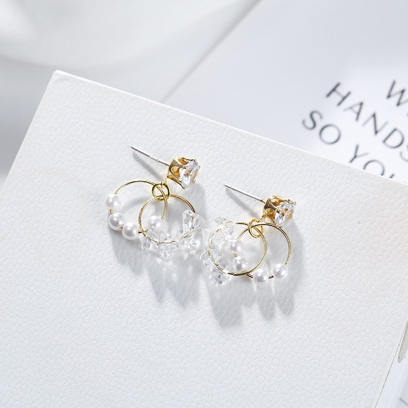 Anting Tusuk Sterling Silver 925 Simple Gaya Korea Dengan Mutiara Untuk Wanita