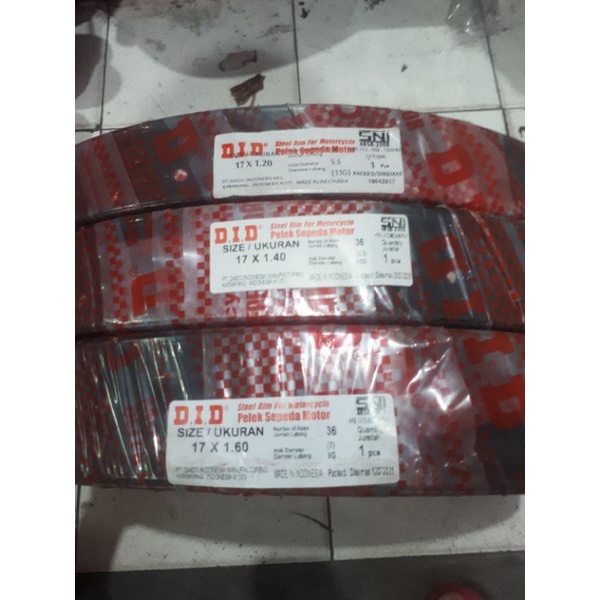 VELG DID BLACK RING 17 120 140 160 - 17 PELEK HITAM ASLI ORI ORIGINAL D.I.D