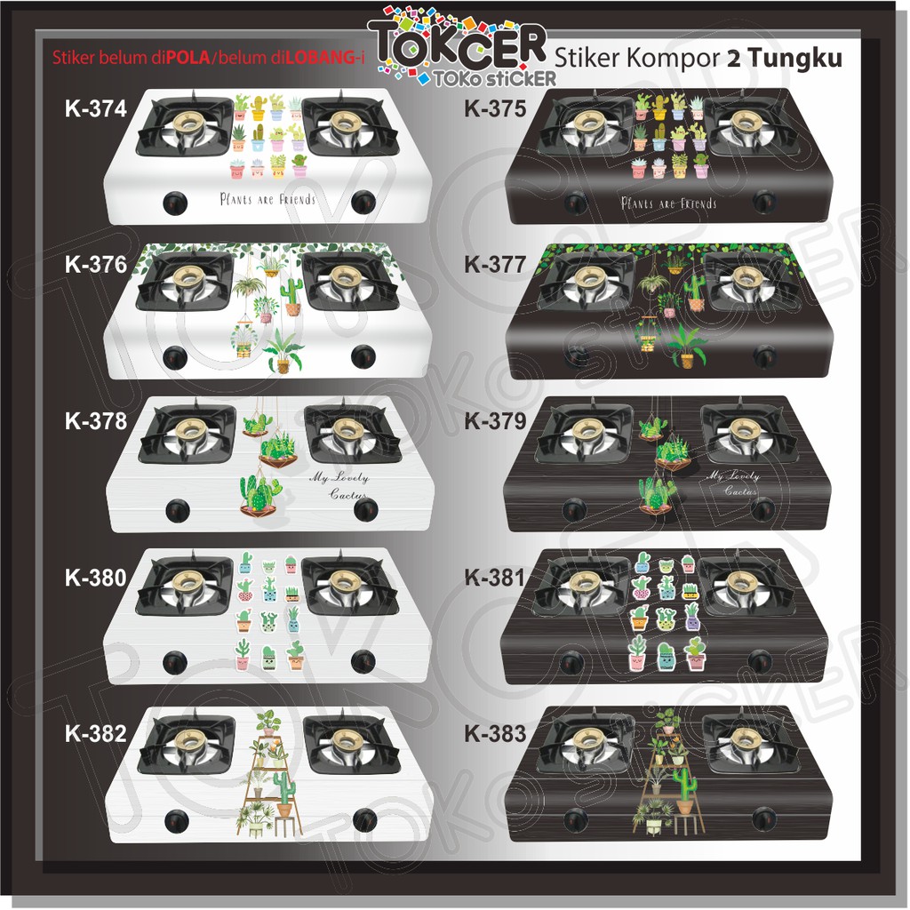 Stiker Kompor 2 Tungku Kaktus