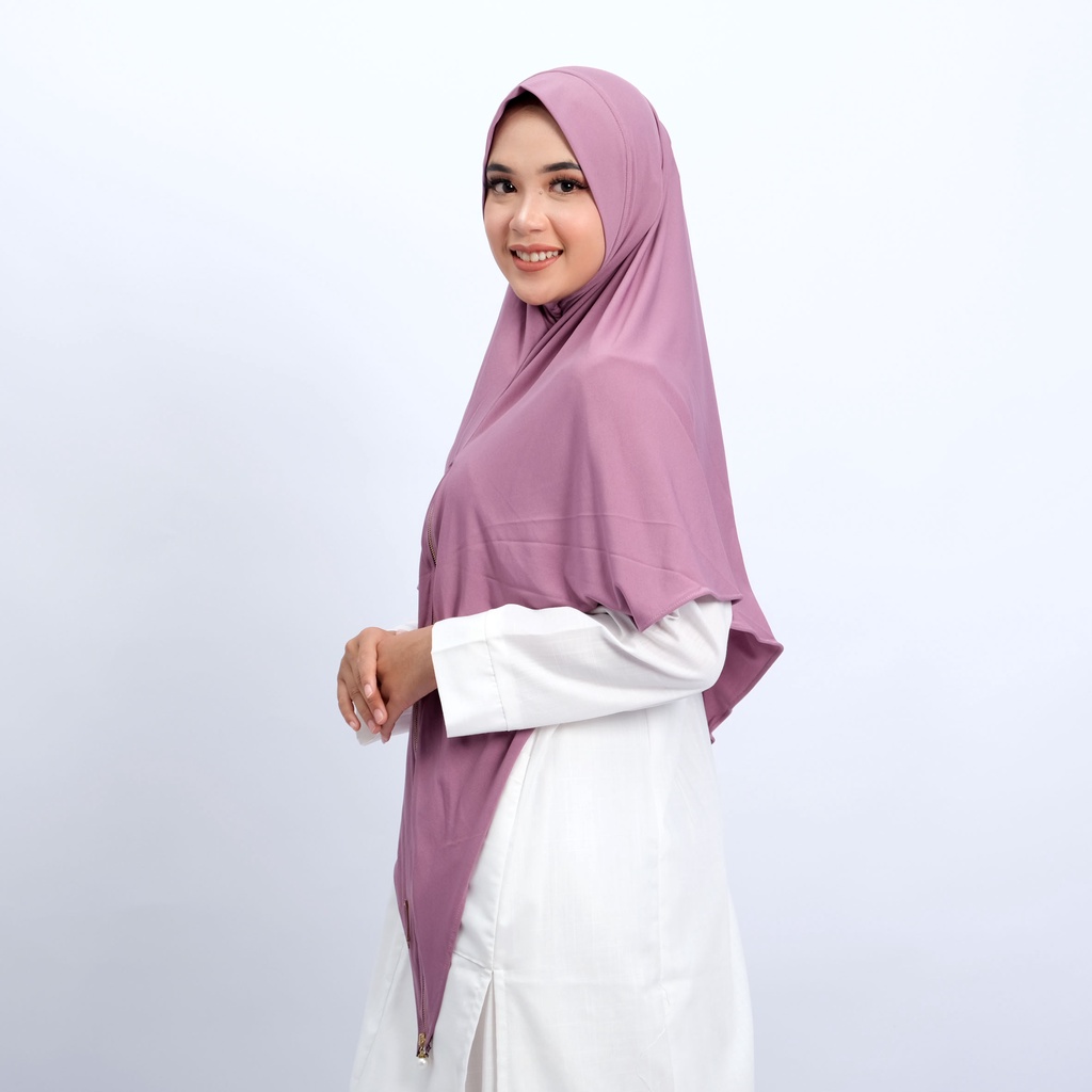 Razwa Regina - Hijab Instant Zipper Jumbo Bahan Jersey Premium Premium - Orchid