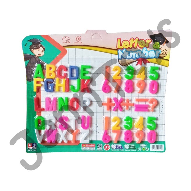 JennToys - Mainan Anak Edukasi Huruf ABC Tempelan Kulkas - Non / Magnet Huruf dan Angka