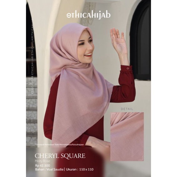 HIJAB SEGIEMPAT LASERCUT ° CHERYL SQUARE  ETHICA HIJAB