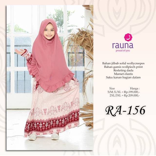 Rauna Gamis Anak Ra155 / Ra156 / Ra157 / Fashion Muslim / Gamis Anak Perempuan / Baju Anak Perempuan