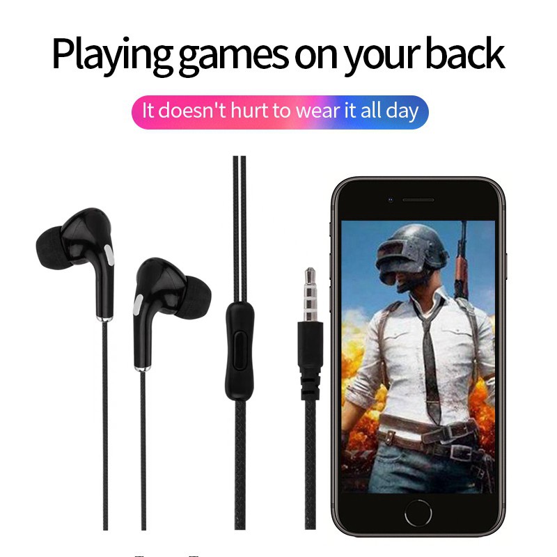 U28 Headset Earphone In-Ear Kabel Jack 3.5mm Universal Dengan Mic