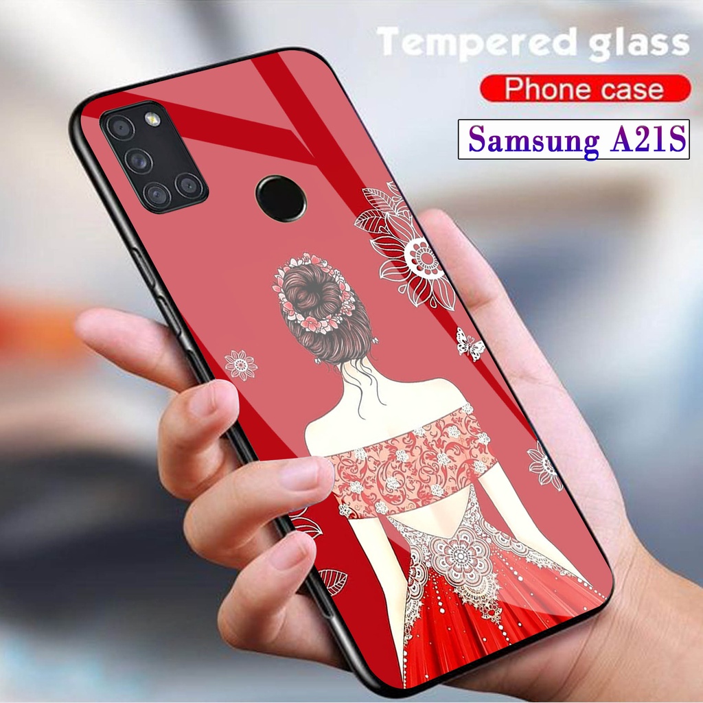 Softcase Glass Kaca SAMSUNG A21S - Case Hp Pelindung Handphone SAMSUNG A21S [ A63 ]