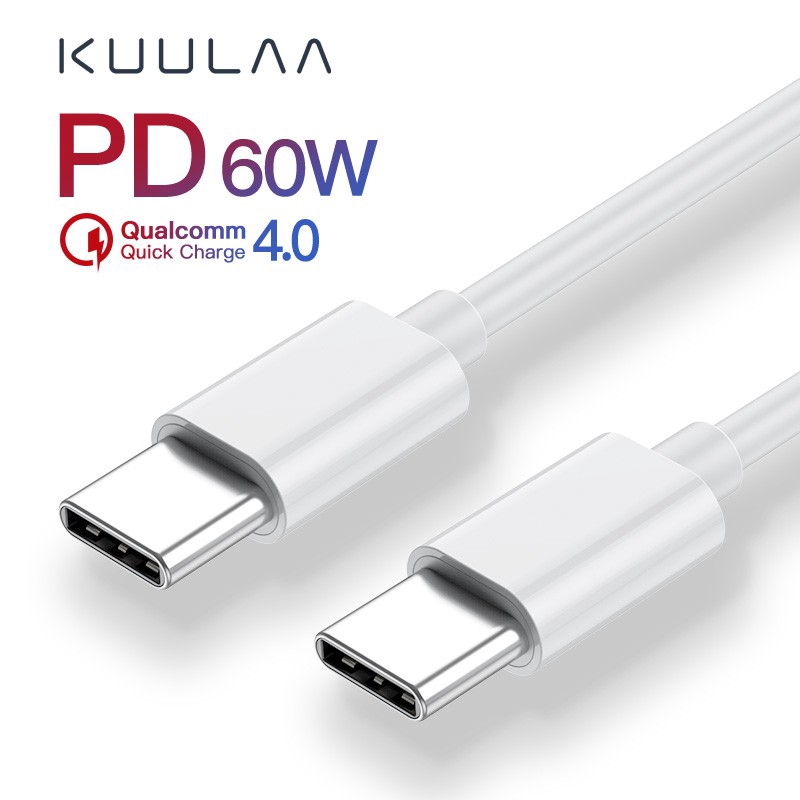 

KUULAA Kabel USB Tipe C Ke USB Tipe C 60W untuk Samsung Galaxy