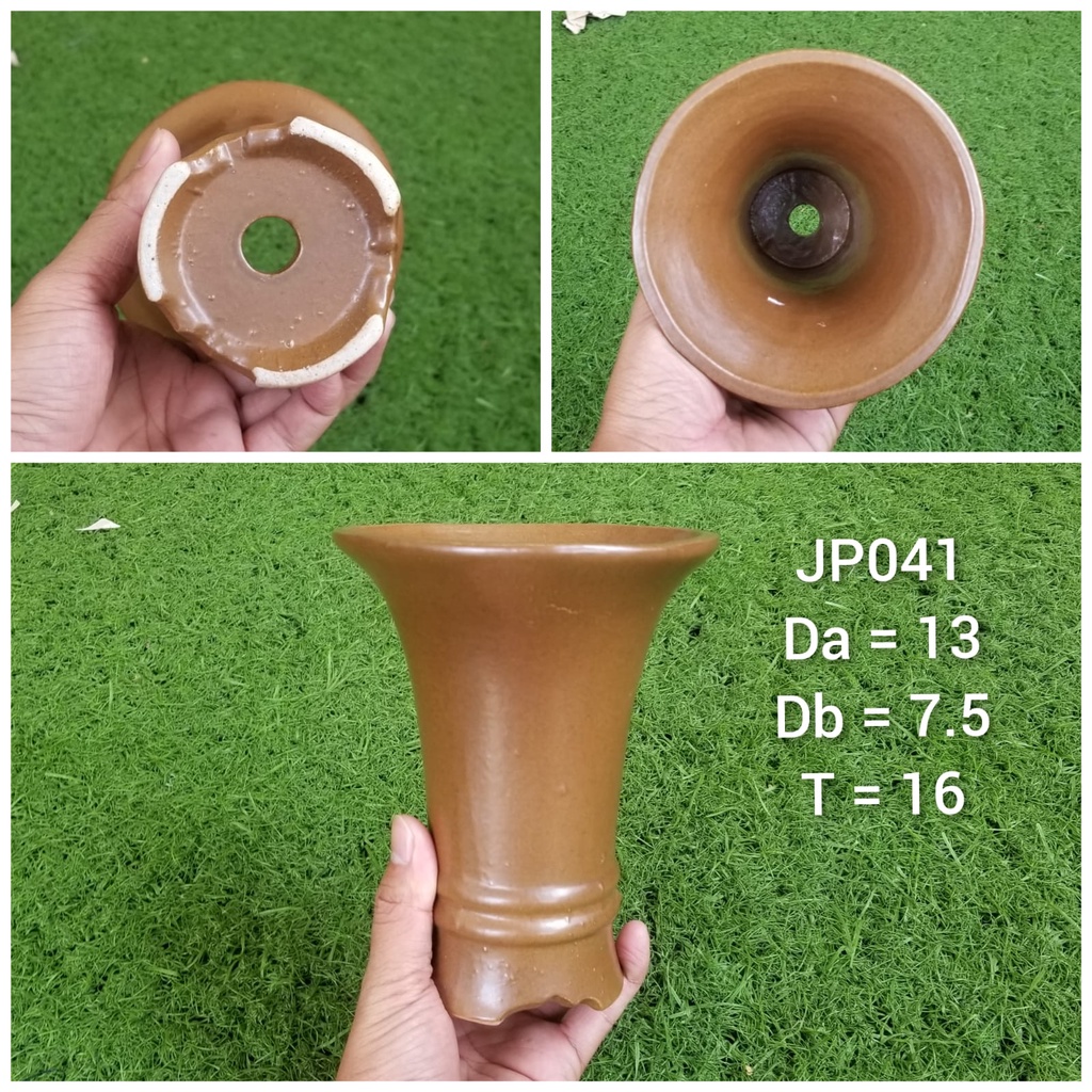 Pot keramik bulat tinggi JP041