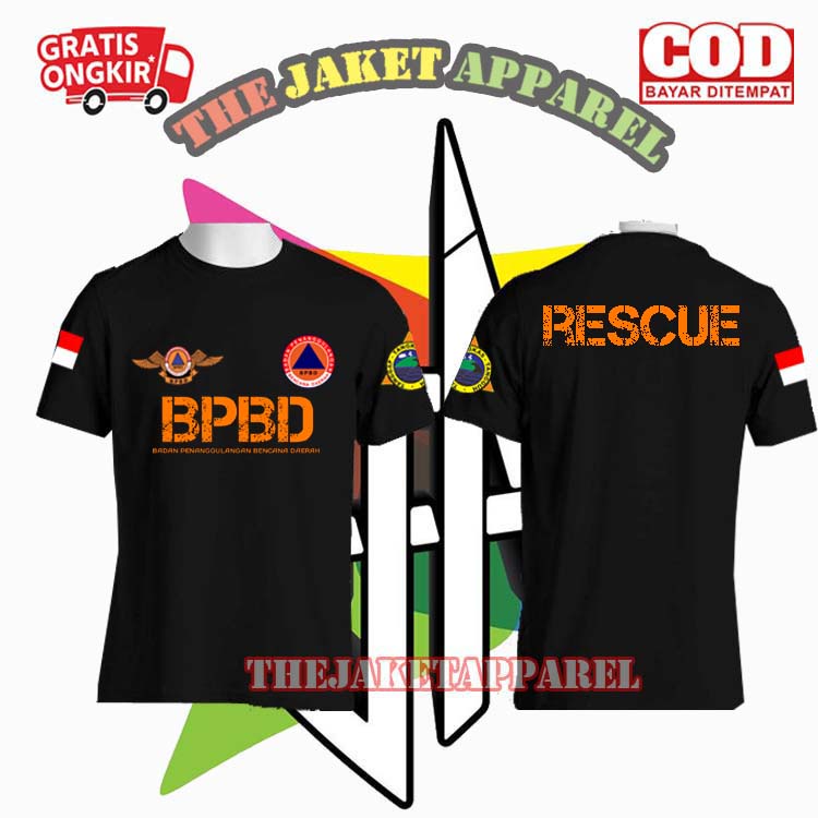 kaos bpbd rescue / baju bpbd lengan pendek rescue