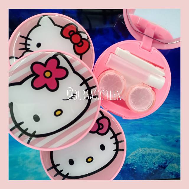 Softlenscase hello kitty bulat lucu! / tempat penyimpanan softlens cute hello kitty