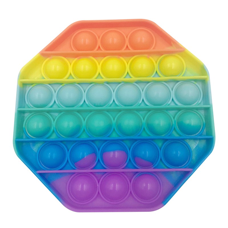 【Ready Stock】Color Push Bubble Gadgets Sensory Toys New Rainbow Titok popit mainan AMONG US Pop It Especially To Relieve Pressure Silicone Pressure Relief Toys Squeezes Feeling-Octagon