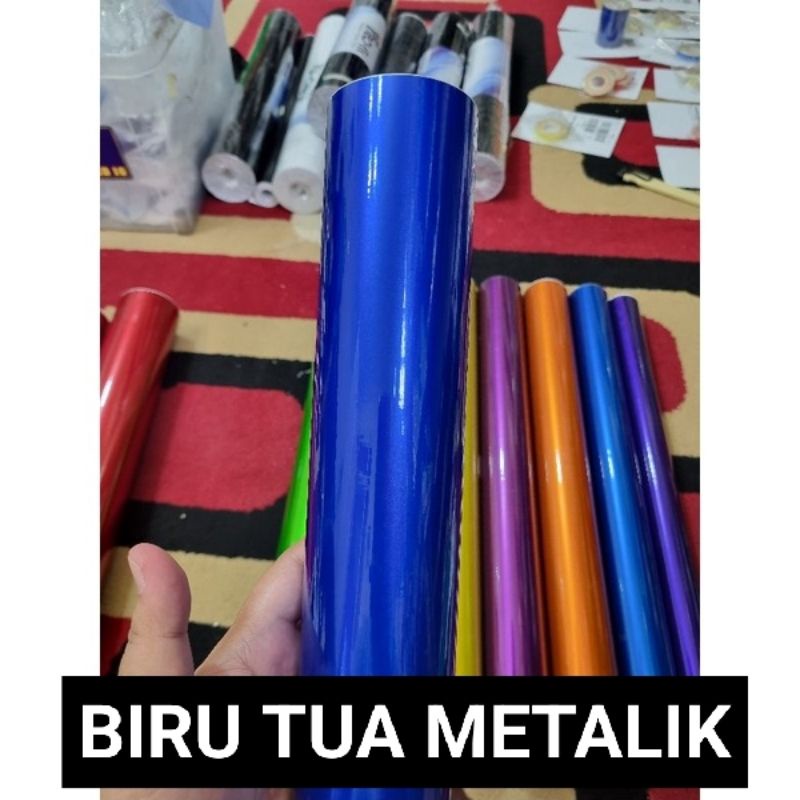 STICKER BIRU METALIK STICKER BIRU CANDY GLOSSY STICKER BIRU TUA CANDY METALIK SCOTLET BIRU METALIK L