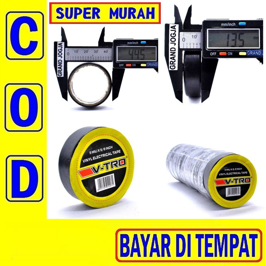 

PAC 22C Isolasi Listrik Hitam Selotip Kabel Selotip Solasi Lakban Kabel Hitam Vtro V-Tro Hitam 5/8 Inch