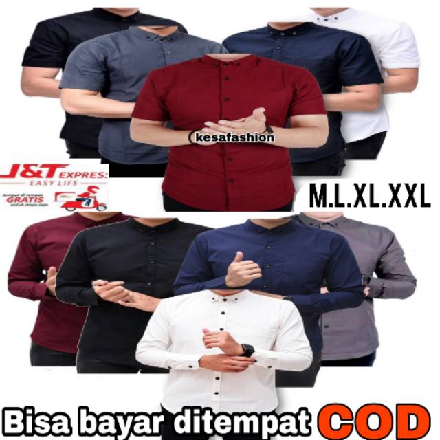 KEMEJA PRIA MENS POLOSAN LENGAN PANJANG COOLMAN PAKIAN PRIA CASUAL PAKAIAN DINAS PNS KERJA SIZE MLXL