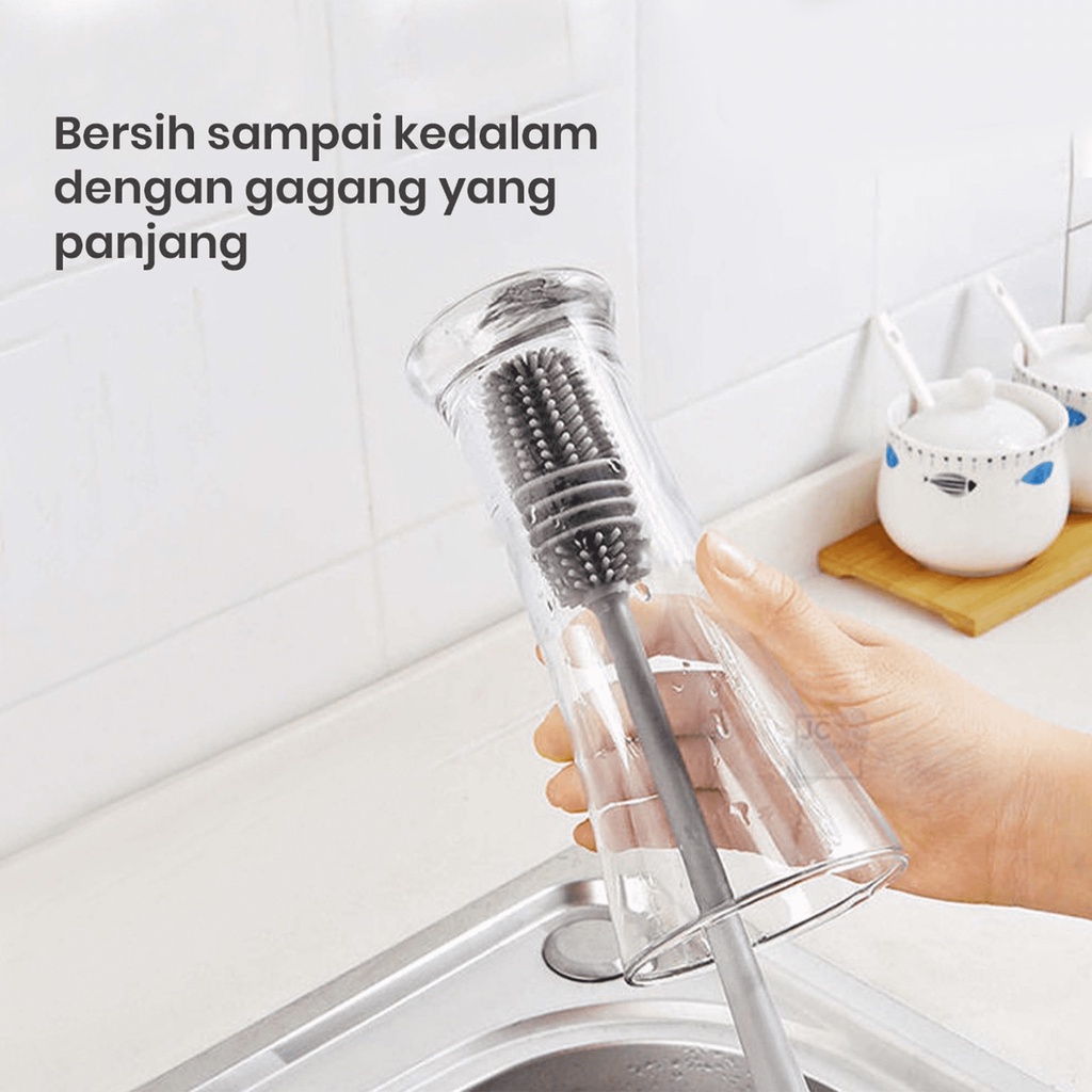 SIKAT BOTOL GELAS SILIKON GAGANG PANJANG | SILICONE BOTTLE BRUSH 2088