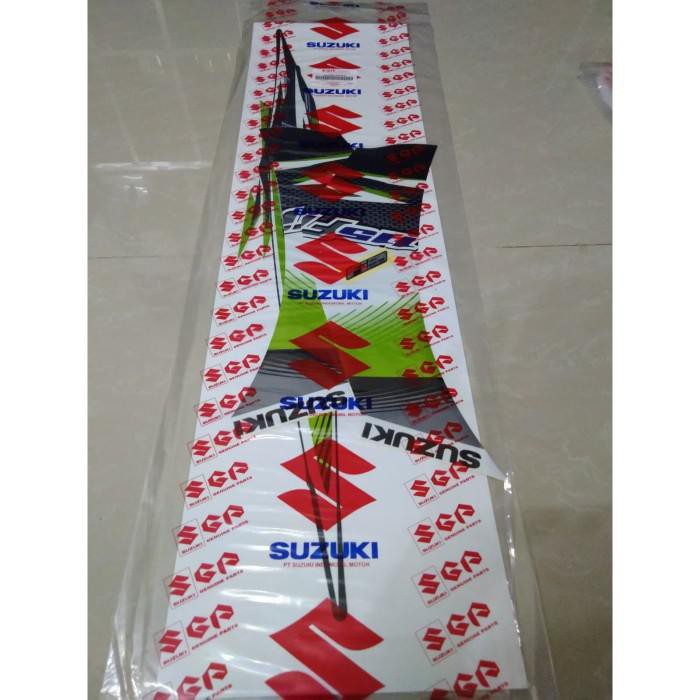 Stiker Bodi Striping Shooter Fi Putih Hijau Original Suzuki B22J00Nafr