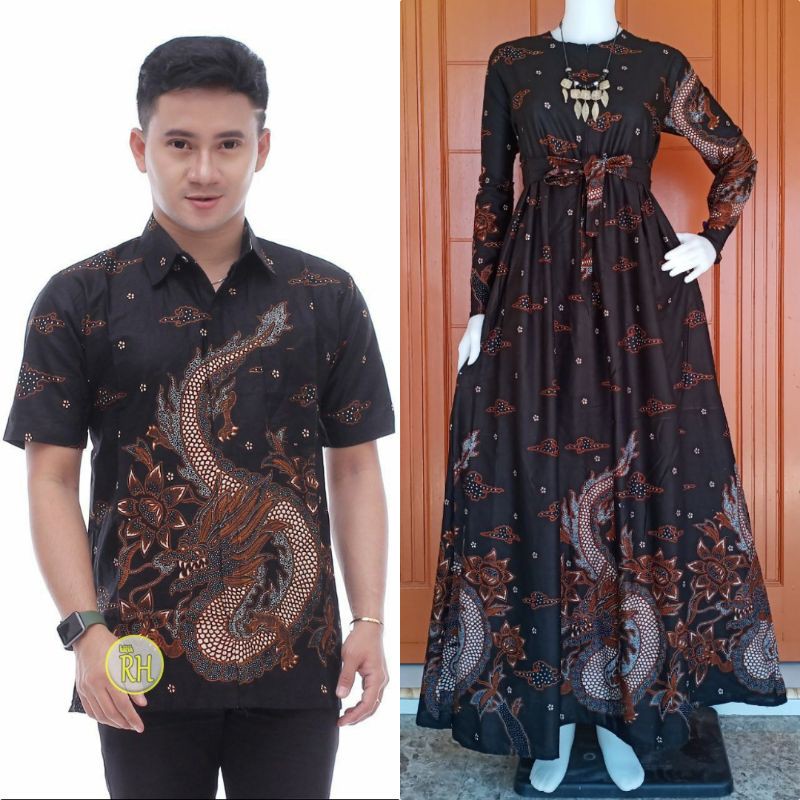 Batik Couple Jumbo_Maora Sania Ruffle Batik Couple Ori Ndoro Jowi DNT Garansi Termurah-Cp nogo gedi jumbo