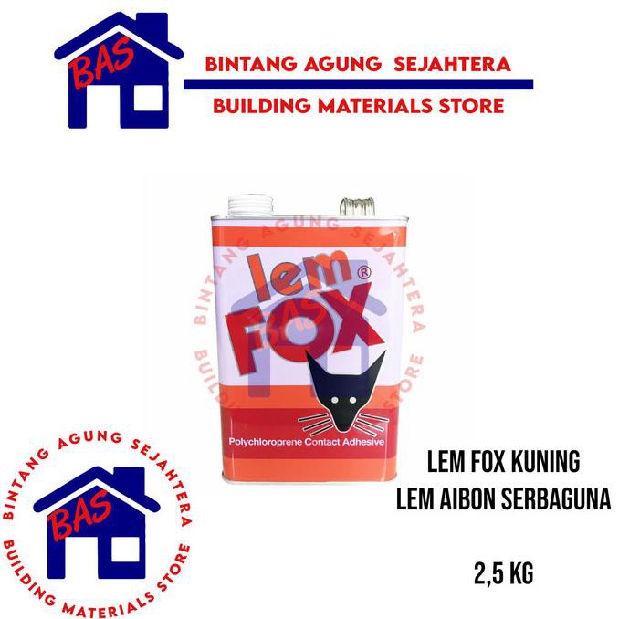 

lem fox kuning 2,5 kg / lem aibon kayu karet sol sepatu