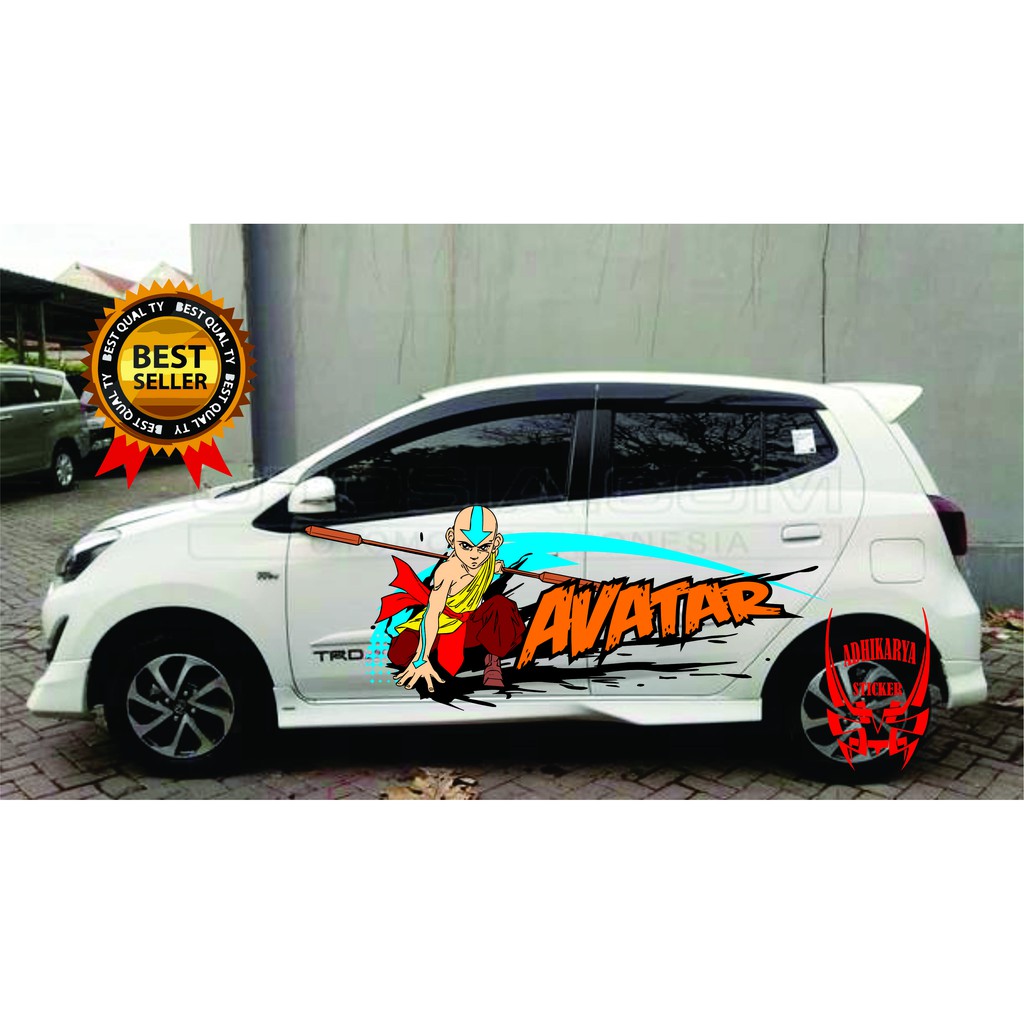 STIKER MOBIL AVATAR DECAL DEKAL STIKER KERETA KACA MOBIL BELAKANG CALYA AGYA BRIO AVANZA XENIA