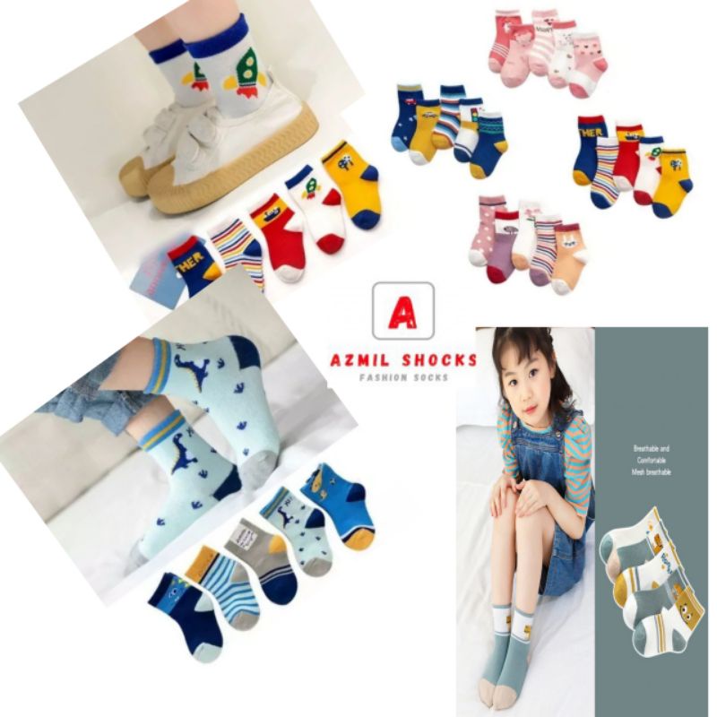 Promo 5 Pasang Kaos Kaki Bayi motif Lucu