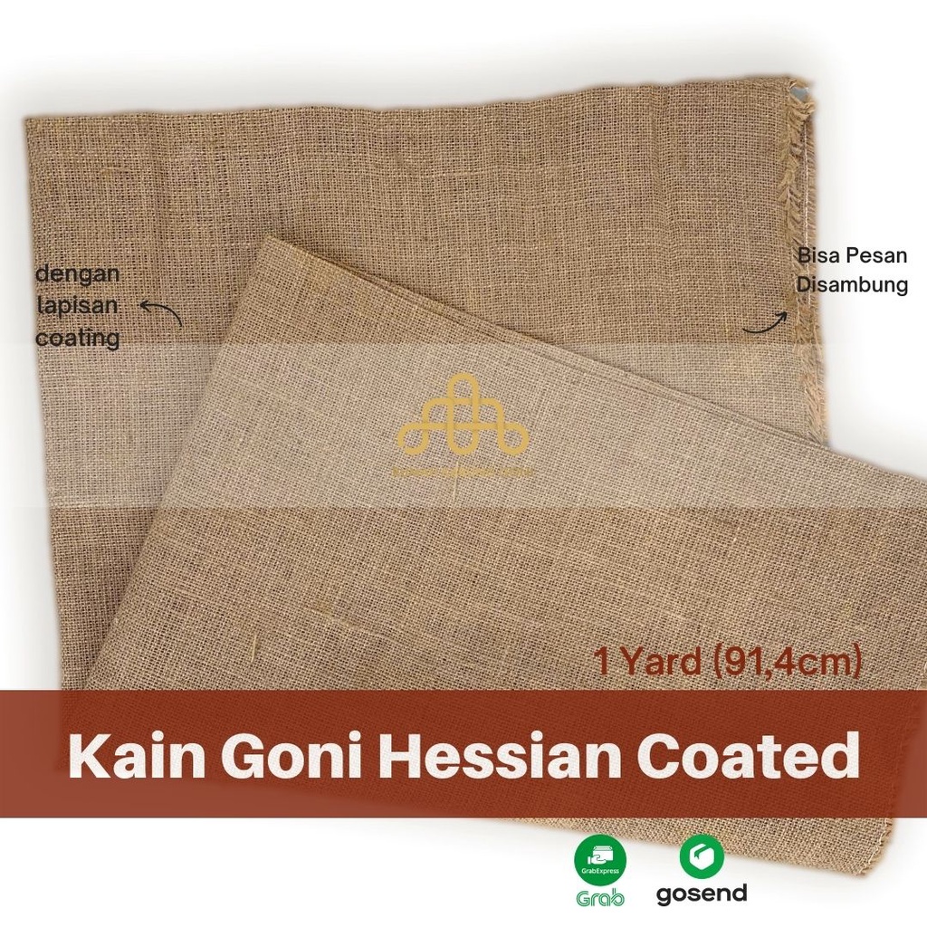 Kain Goni Coating Hessian 1yard x 115cm Kain Goni Coated Meteran Kain Karung Goni Water Resistant