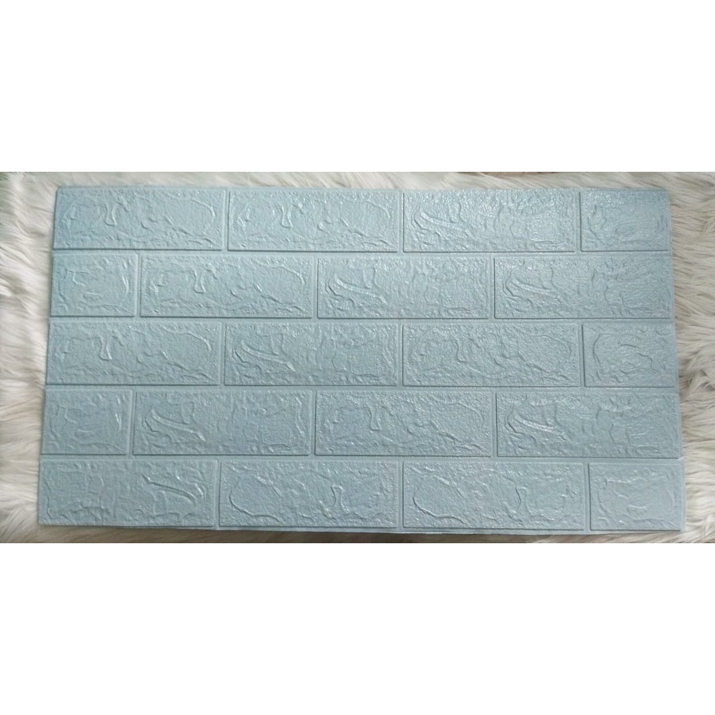 Wallpaper Dinding Foam 3D Kecil Motif Batu Bata / Wallpaper Dinding Foam DD509 [1KG=26PCS]-LIGHT BLUE
