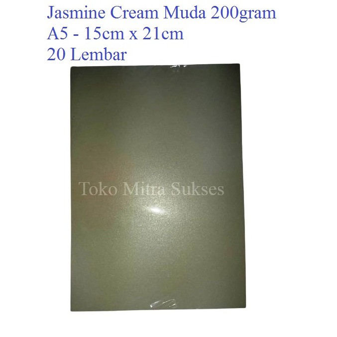

Kertas Jasmine 200gram A5 Cream Muda isi 20 Lembar