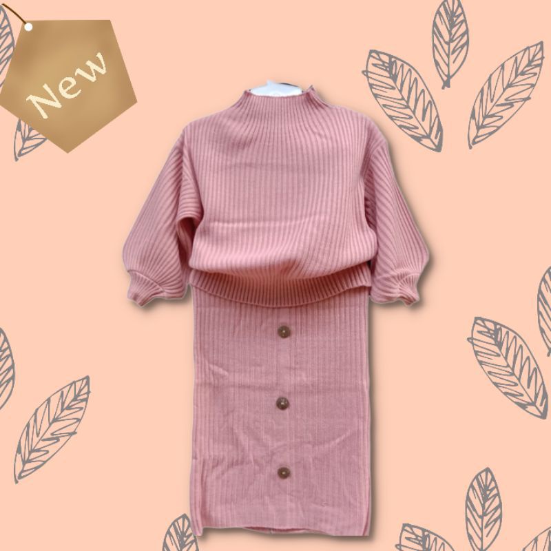 sweater rajut setelan rok perempuan grosir