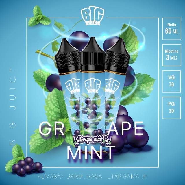 GROSIR LIQUIDS FREEBASE 60ML BIG JUICE CUKAI RESMI NIC 3MG