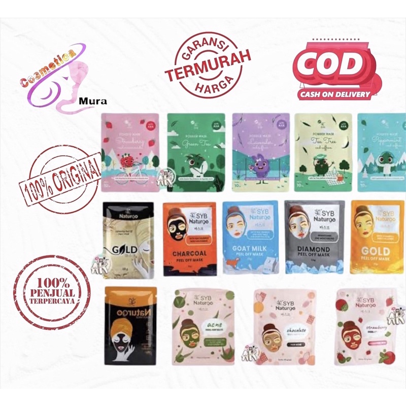 COSMETICAMURAH TERMURAH - SYB PEEL MASK NATURGO SACHET - MASKER WAJAH KUPAS SACHET
