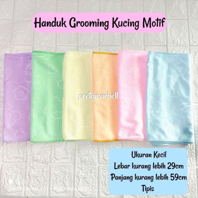 Handuk Mandi Grooming Kucing Motif Ukuran Kecil Murah