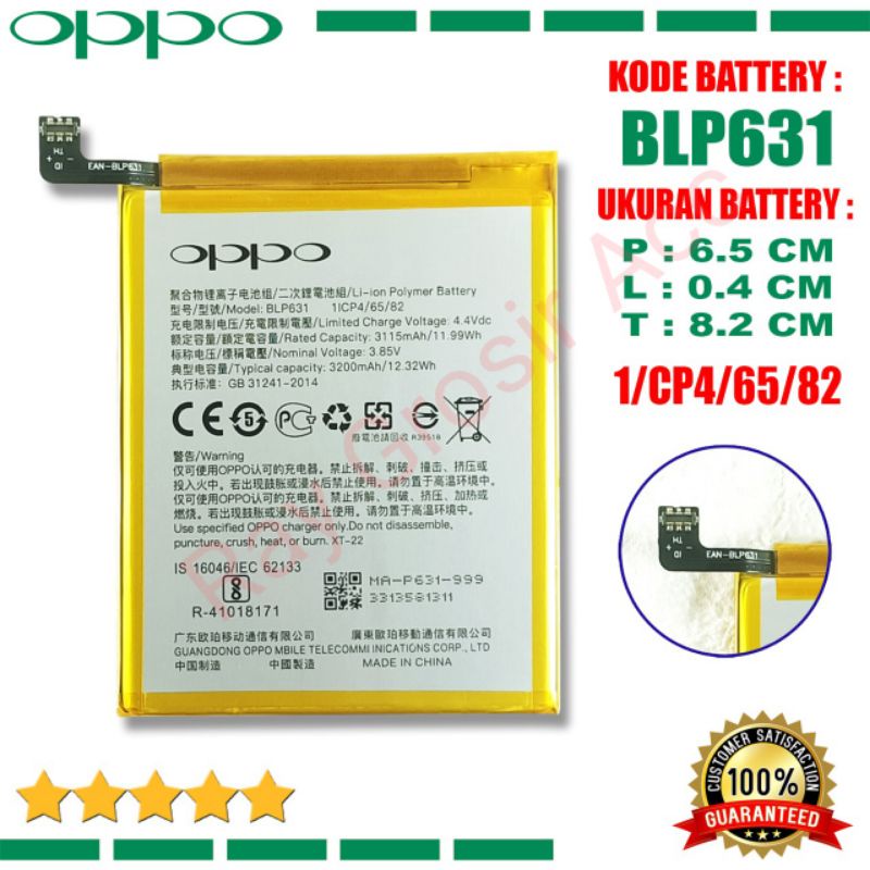 Baterai Original OPPO BLP-631 BLP631 A77 , A73 , F3 , F5 Plus