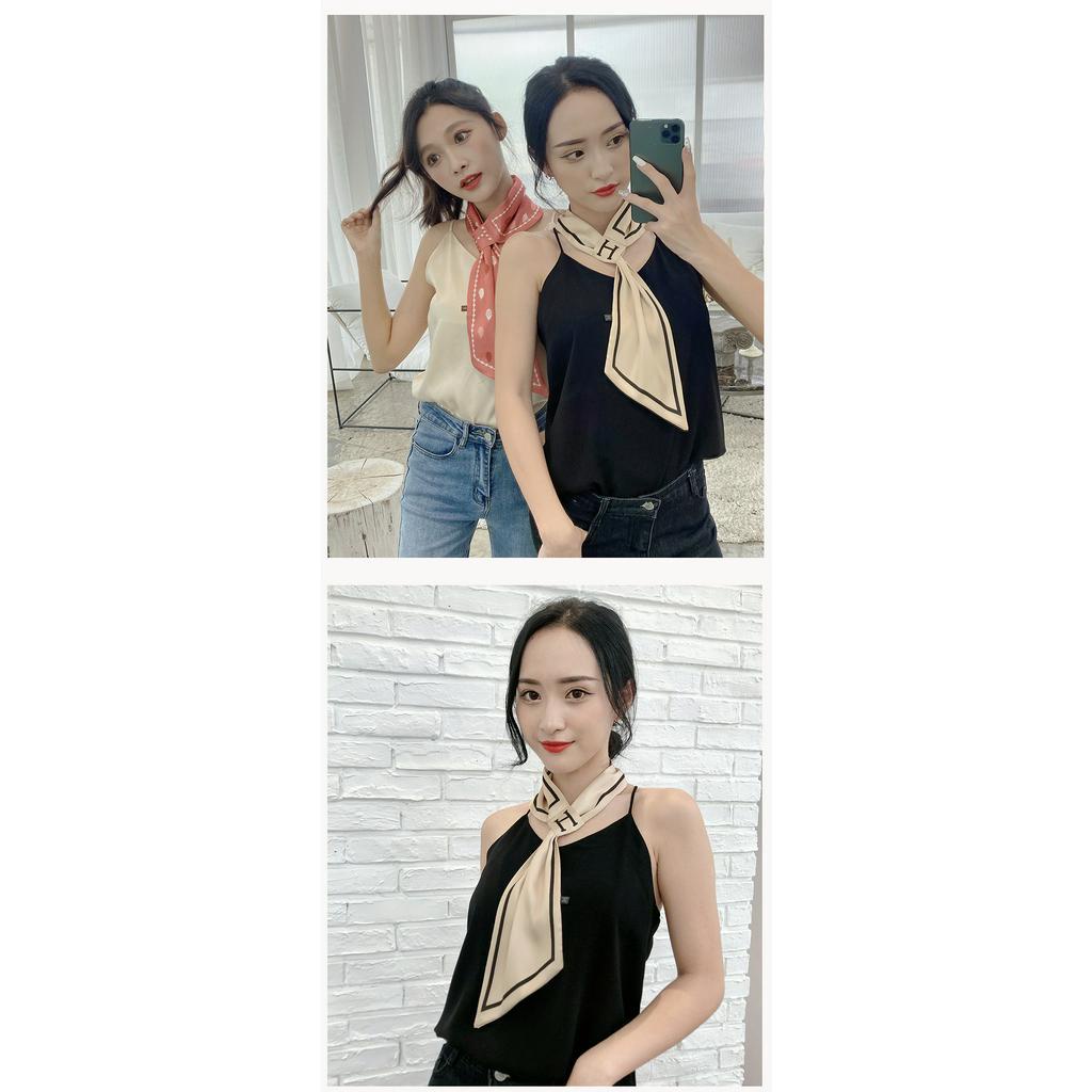 Korea Syal scarf fashion musim semi dan musim gugur baru sastra dan artistik kecil syal fashion wanita syal dekoratif gaya asing diikat tas dengan tabir surya syal