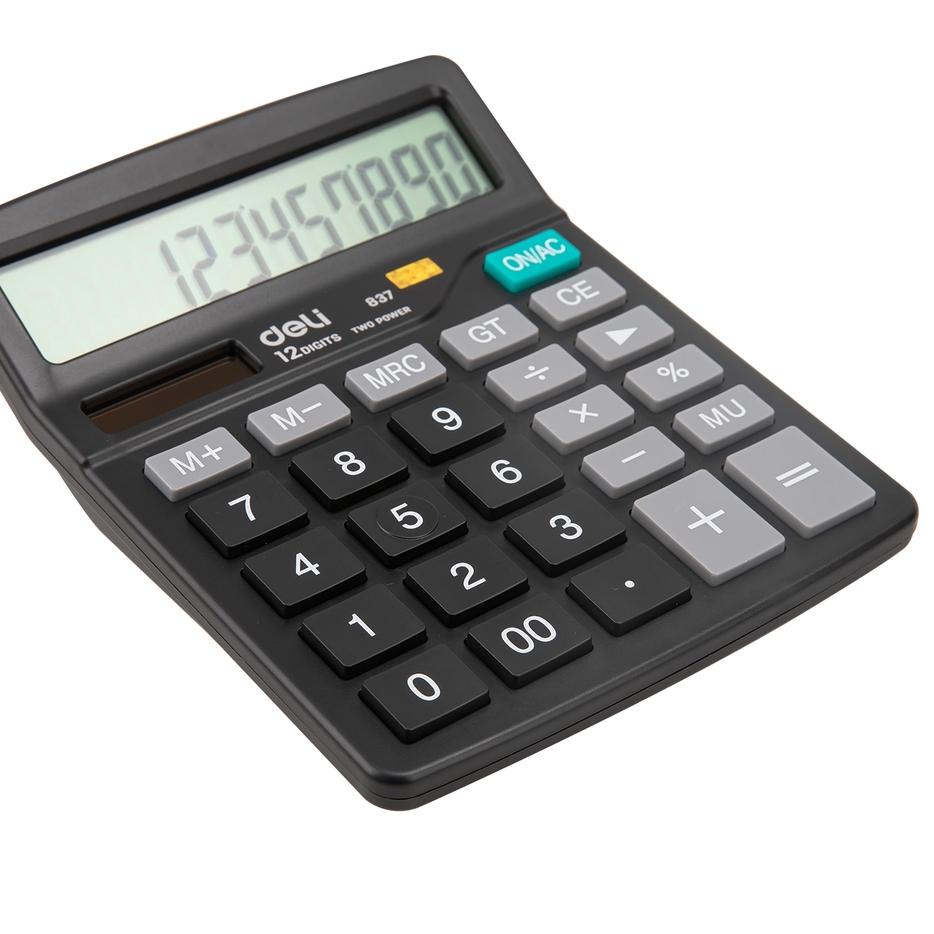 

ジ Deli Kalkulator Double Power, Layar LCD Kualitas Tinggi, Keyboard Karet, Garansi 3 Tahun W837 Kekinian