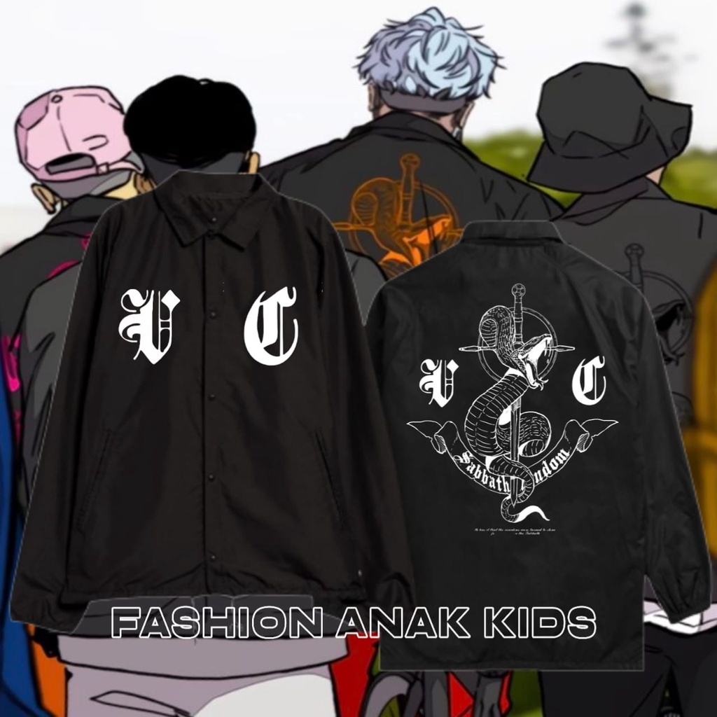 (BISA COD) JAKET COACH DEWASA SABBATH CREW THE GRIM REAPER WEBTOON WIND BREAKER JACKET BYCICLE FOLDI
