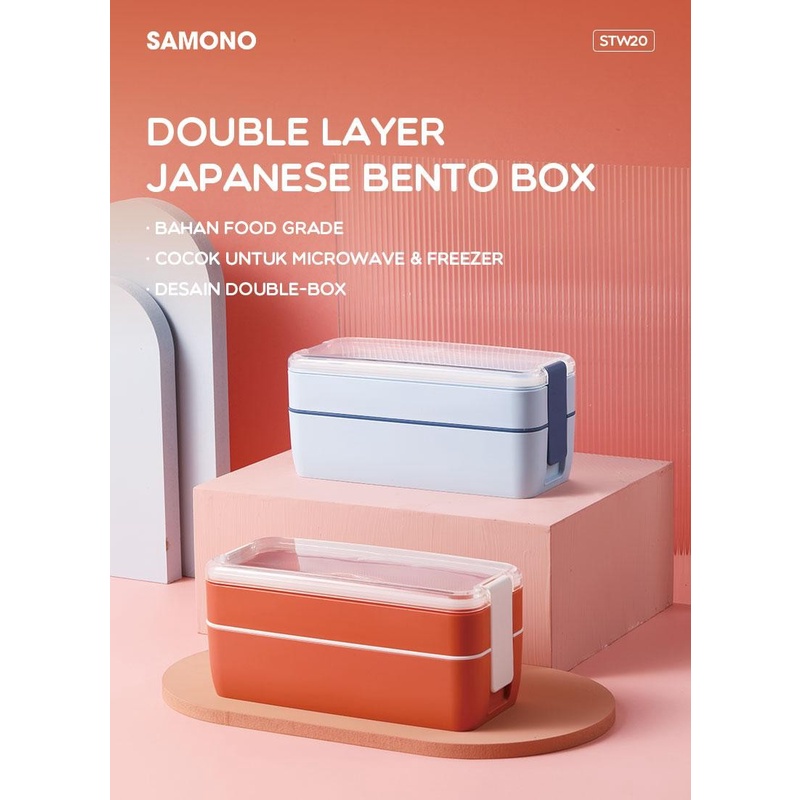 Samono STW20 Kotak Makan Japanese Set Lunch Box Alat Makan Microwave