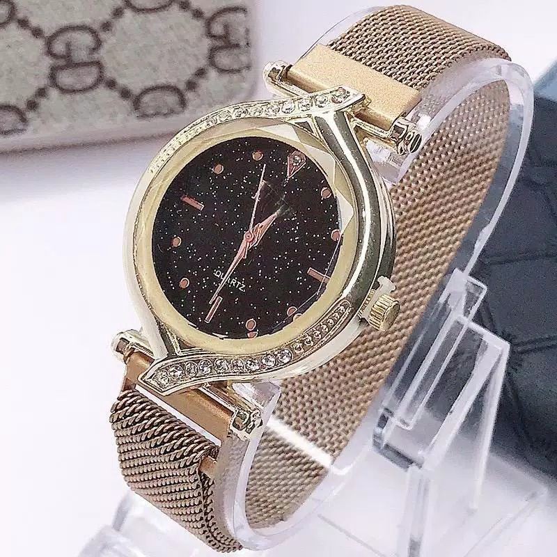 Jam Tangan Wanita Korea Murah Strap Magnet Diyoor Lancip Full Color