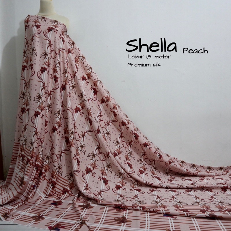 Kain silk copy motif wearing klamby | kain seragaman | bahan gamis