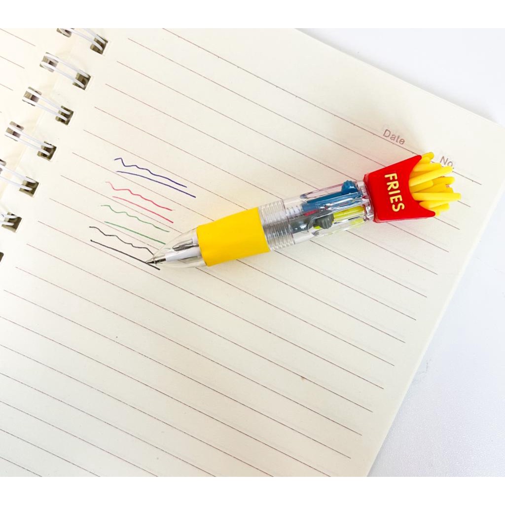 PULPEN CETEK 4 WARNA BURGER KOLA COLA PEN PENA LUCU UNIK READY GROSIR COD-4