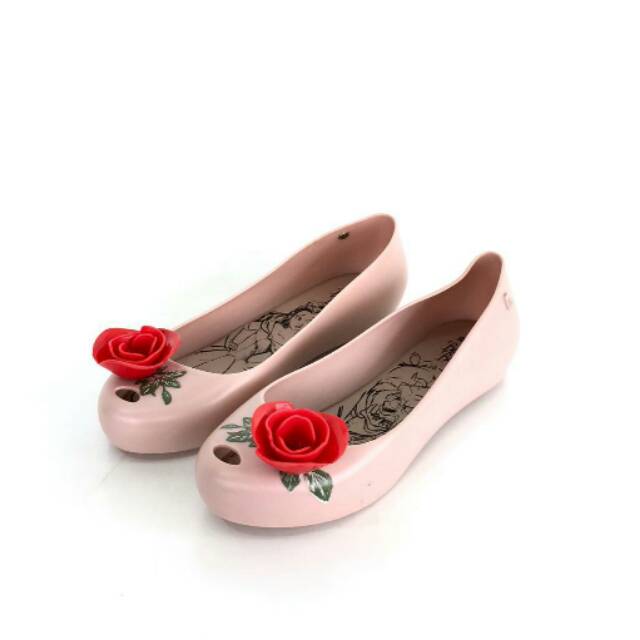 Melissa Flat Shoes Ultra Girl Beauty and the Beast Rose disney flats sepatu original authentic asli