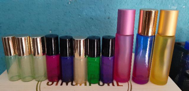 Botol Kaca Roll On Pastel 10ml Dengan Tutup Warna Sama