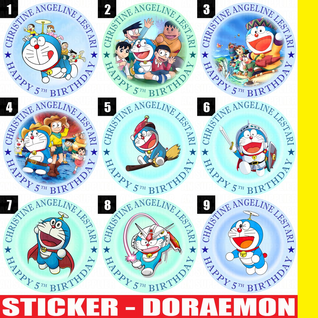 

60 STIKER DORAEMON - LABEL BAG / KUE / SOUVENIR ULTAH ULANG TAHUN