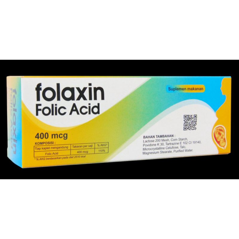 Folaxin / 100 tab -- Asam Folat 400mcg Folic Acid Afolat Folavit 400 mcg Folamil