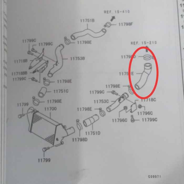 selang intercooler canter inlet